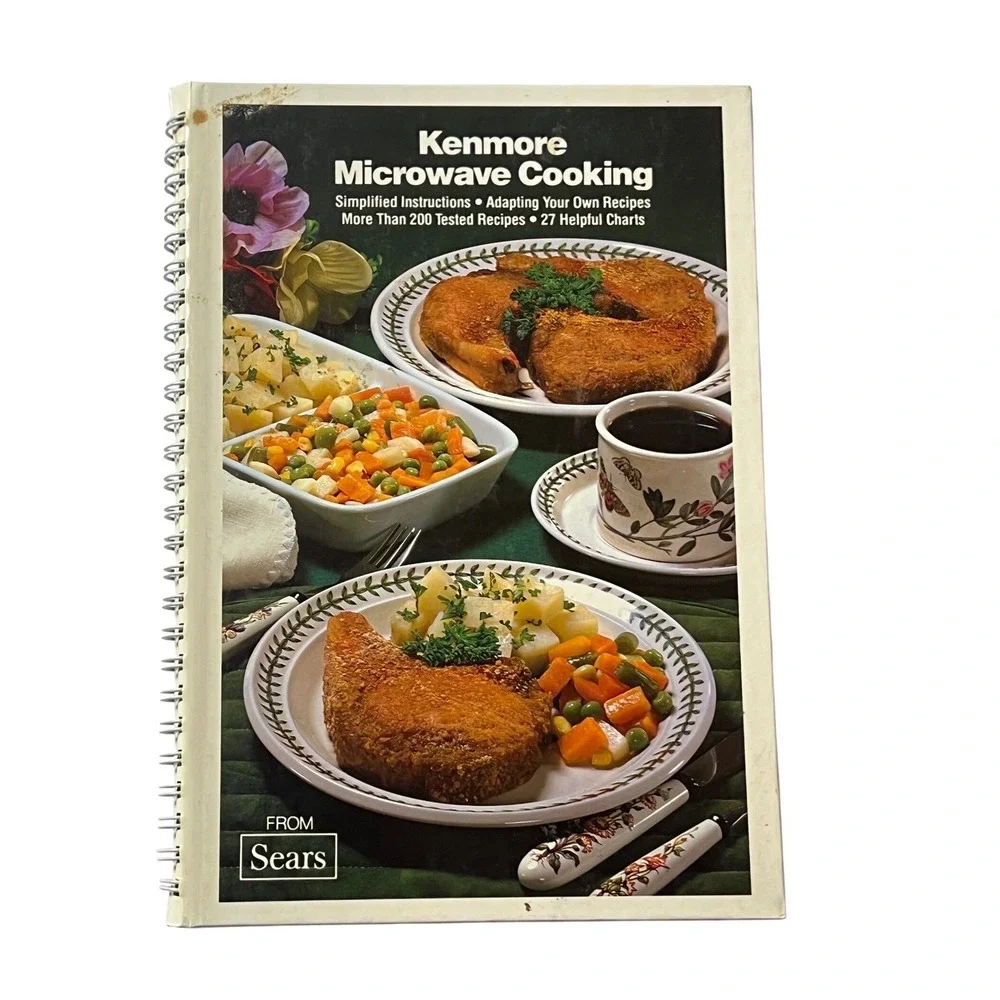 Vintage 1979 Kenmore Microwave Cooking‎ Cookbook Sears Spiral Bound 200+ Recipes